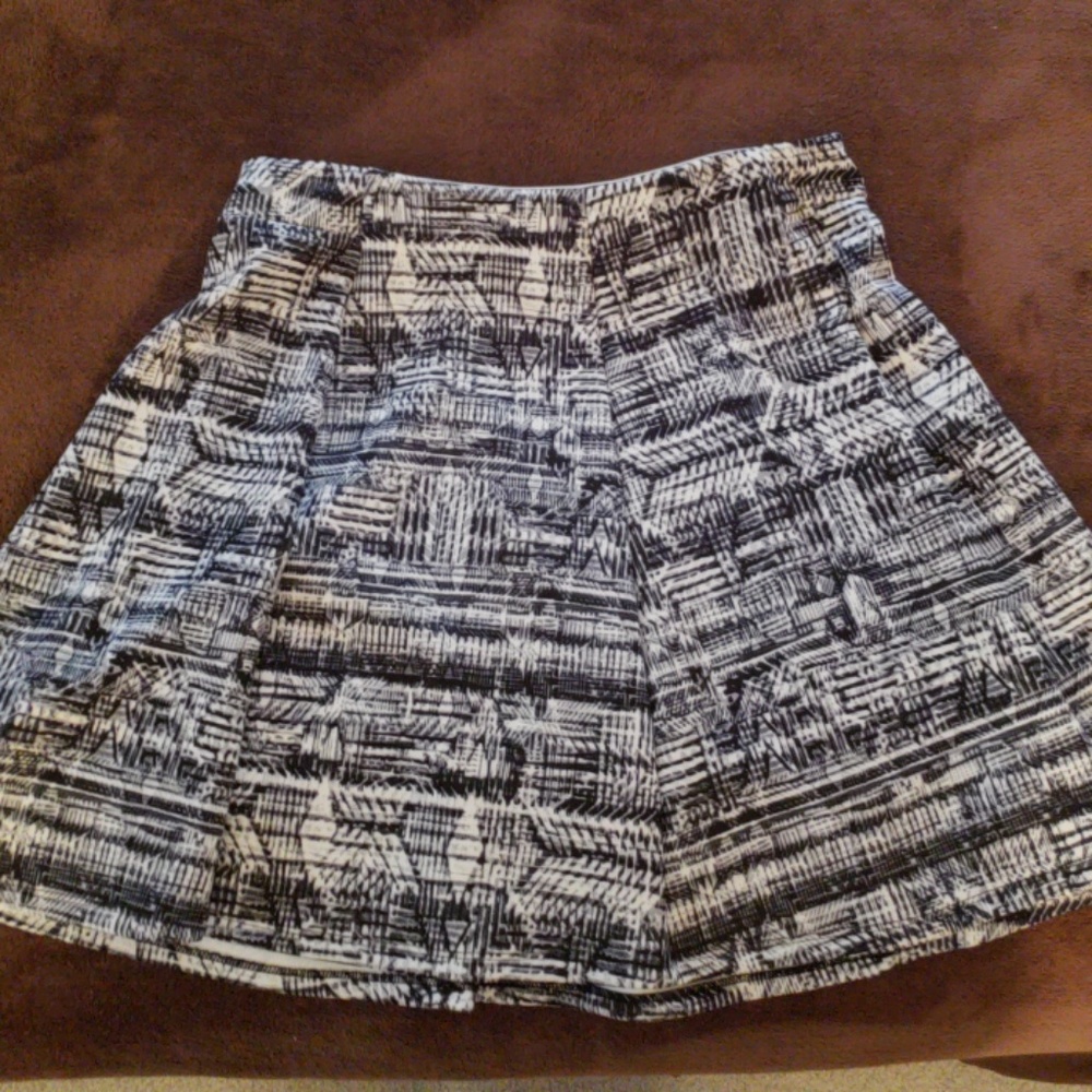 Black and white patterned skirt
